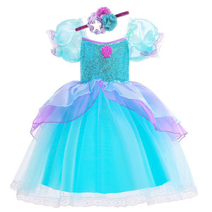 Abiti da <span class=keywords><strong>Sirena</strong></span> per Bambine, Vestiti con Maniche a Sbuffo, Costumi per Cosplay, Abito da <span class=keywords><strong>Principessa</strong></span> <span class=keywords><strong>Sirena</strong></span> per Bambini - Product Image 5