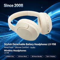 Casque sans fil ANC supra-auriculaire avec indicateur de batterie LED détachable, étanchéité IPX-4, commandes tactiles et bandeau en silicone flexible