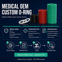 Joint torique en silicone de qualité médicale USP Classe VI ISO 10993, biocompatible, autoclavable, dispositif personnalisé OEM, vert/rouge/noir, marque Dongting