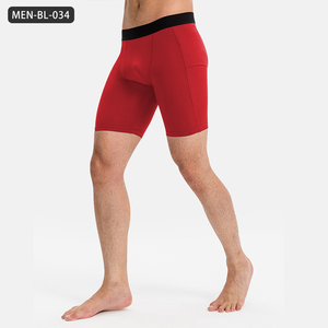 Short d'entraînement de compression pour homme avec poches-Short de course et d'entraînement à séchage rapide évacuant l'humidité avec tissu extensible - Product Image 4