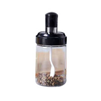 Bocaux à épices en verre de 250 ml, bouteille à assaisonnements, récipient de rangement en verre pour la cuisine, pot scellé pour sel et sucre avec brosse et cuillère