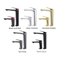 Robinet de lavabo de luxe en laiton brossé doré, mitigeur monocommande chaud/froid pour lavabo