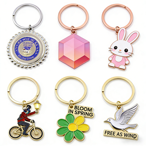 Custom Metal Key Chain - Spring Flower Design with Custom Text for Seasonal Gifts & Daily Decorative Accessories