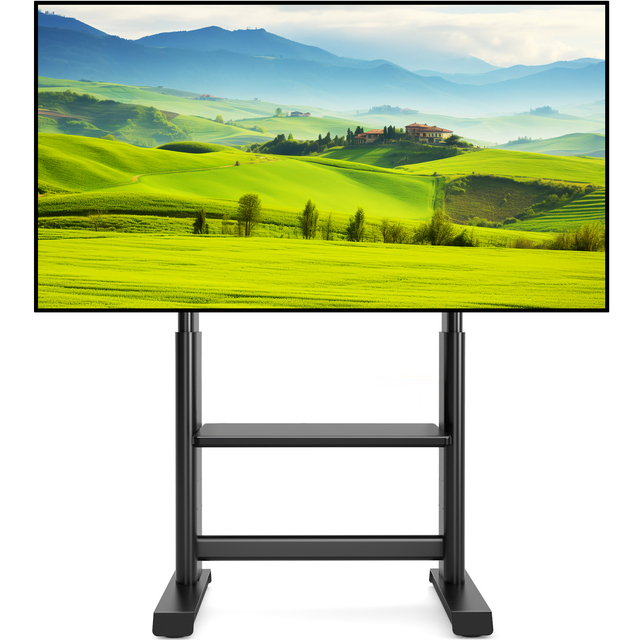 YOMI Universal Alloy Steel Floor TV Stand for 55-100 Inch TVs Height Adjustable Wheels Cable Management VESA 800x600