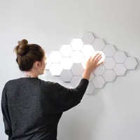 RGB LED Hexagon Wall Night Lights, Modular Touch Control