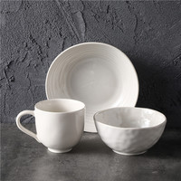 Assiettes de restaurant gaufrées à l'intérieur élégant pour mariage hôtel salade blanche steak plateau de dîner en céramique porcelaine