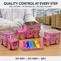 Boîte en fer blanc personnalisée en forme de voiture avec roulettes, amovible, qualité alimentaire, pour emballage de bonbons, vente en gros d'usine