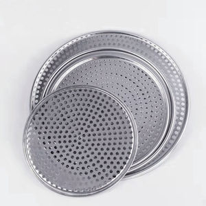 8-18 pollici di alta qualità tondino per <span class=keywords><strong>Pizza</strong></span> in legno personalizzabile con Logo piatto teglia per <span class=keywords><strong>Pizza</strong></span> <span class=keywords><strong>Set</strong></span> di utensili da cucina in alluminio perforato - Product Image 2