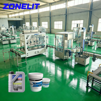 Ligne de production entièrement automatique haute vitesse pour le remplissage, le bouchage et l'étiquetage de produits de blanchiment 1L/5L/10L, 4 têtes, anti-corrosion