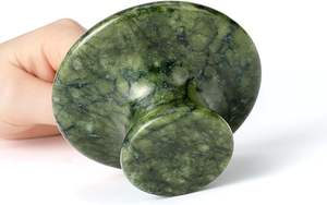 Outil de massage en forme de champignon en pierre de jade aventurine naturelle pour massage relaxant, <span class=keywords><strong>SPA</strong></span> à domicile, soin chaud/froid du visage et du corps, logo personnalisé - Product Image 4