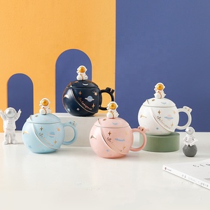 ชุดแก้วกาแฟเซรามิก,ชุดแก้วเซรามิกพร้อมกล่องของขวัญลายการ์ตูนจรวด - Product Image 1