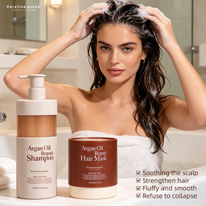 Champú Reparador con Aceite de Argán Sin Sulfatos, con Proteína de Queratina, Fortalecedor y Nutritivo Profundo, <span class=keywords><strong>para</strong></span> <span class=keywords><strong>el</strong></span> Mercado de Oriente Medio - Product Image 4