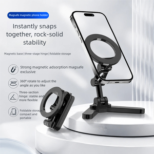 Magnetic Phone Mount Aviation Aluminum Dual Bearing 360 Degree <b>Rotation</b> 2 in 1 Ring Stand for Car <b>Desk</b> Kitchen Yoga - Product Image 6