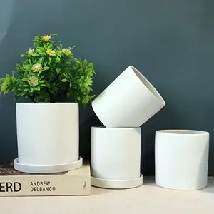 Vasos de planta decorativos para casa e jardim, venda quente de vasos de cerâmica brancos para casa e jardim no atacado