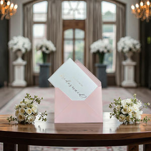 Carte de visite personnalisée en feuille d'or rose, invitation de mariage de luxe, enveloppe en kraft, rose pour carte, carte de remerciement, <span class=keywords><strong>impression</strong></span> de carte postale - Product Image 5