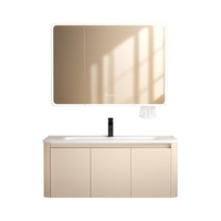 Meuble miroir LED à structure en nid d'abeille en aluminium moderne avec rangement latéral créatif Meuble-lavabo de salle de bain incurvé de petite taille pour balcon