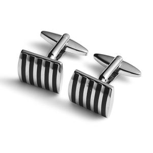 Mancuernillas Metálicas para Camisa de Traje, Diseño Simple, Alta Calidad, Color Negro y Plateado, Tamaño Pequeño - Product Image 1