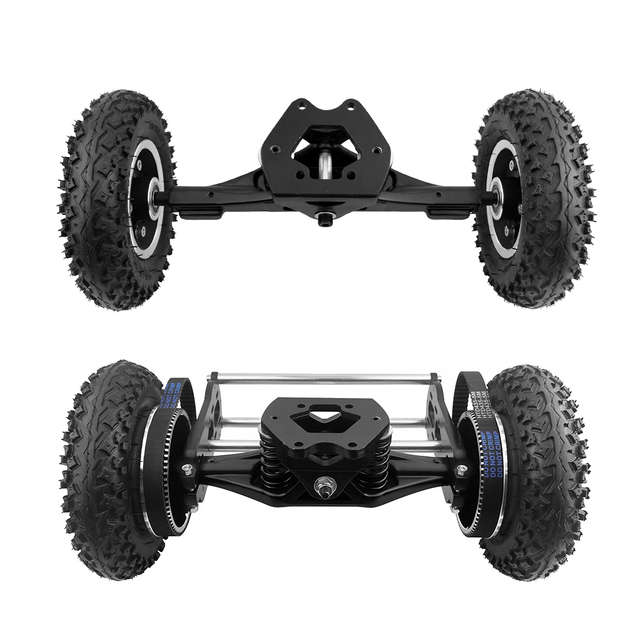 DIY 8 Inch Pneumatic Wheels off Road Two Belt All Terrain Mountain Electric Skateboard 11 Inch Trucks