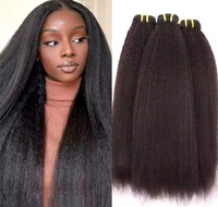 Extensiones de Cabello Humano 100% Natural, Ondulado, Rizado, Liso, con Cutícula Alineada, Color Negro Natural, Venta al Por Mayor