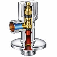 Robinet d'arrêt d'angle en laiton sans plomb chromé 1/2'' pour l'alimentation en eau des toilettes et des lavabos