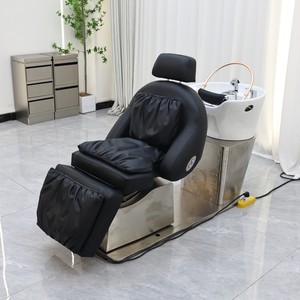 Sillón de Lavado de Cabello Moderno para Salón de Belleza, con Lavabo de Cerámica y Acero Inoxidable, Color Personalizado, de Lujo, en Oferta - Product Image 4