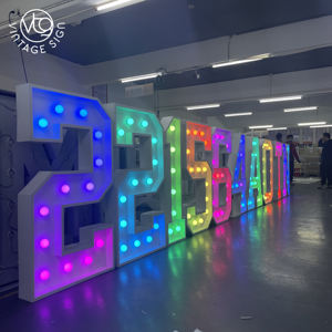 LED 숫자 조명 Marquee 편지 Mr & Mrs 공장 사용자 정의 조명 사인 웨딩 장식 - Product Image 2