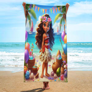 Toallas de Playa de Microfibra para Niños, Poncho con Capucha, Paño de Terry Personalizado, Bonito, Princesa del Mar - Product Image 6