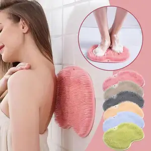 Pengikis pijat mandi pengelupas kulit, alas mandi Non-slip, sikat pijat punggung silikon pembersih badan cuci kaki