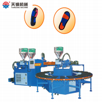 Moteur d'injection rotatif automatique TianGang 3 couleurs à soufflage d'air pour semelles PVC/TPR/TPU, 24 stations, 80 tonnes de serrage, 150-180/h