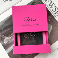 Boîte d'emballage de bijoux de luxe avec tiroir coulissant en papier pour collier, pendentif, bracelet et bague, personnalisable avec logo, design tendance