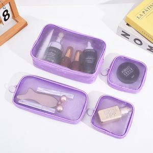 Transparent Fashion Mesh Zipper Pouch Travel <b>Storage</b> <b>for</b> Portable Shaving Washing Kits Organizer - Product Image 6