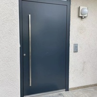 Porte extérieure de villa Nuoxin en aluminium moderne, à battant, 2,0 mm, à rupture de pont thermique, insonorisée, double vitrage