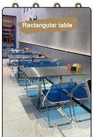 Table design moderne en acier inoxydable et chaises en métal pour restaurants, cafés, restaurants, hôtels-pour la cuisine-Fabriqué en Chine