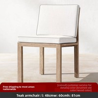 Table et chaises de jardin en teck, résistantes aux intempéries et au soleil, amovibles, en bois massif, pour balcon, villa, terrasse