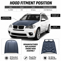 Capó Remanufacturado para BMW Serie X5 E70, OEM 41617486754, Capó de Repuesto para Motor, Venta al Por Mayor