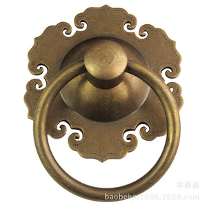 Chinese Antique Style <b>Copper</b> Ring Handle For Cabinet Door Decorative Pull <b>Knob</b> - Product Image 5