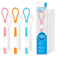 Vente en gros de brosse de nettoyage de langue double face en silicone grattoir coloré pour nettoyage de cavité buccale revêtement de langue double face en plastique