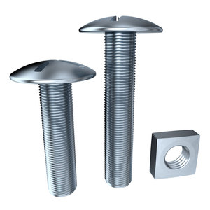 Pernos-Cabezal de sartén ranurada cruzada, <span class=keywords><strong>Perno</strong></span> de techo galvanizado Chapado en Zinc con tuerca cuadrada - Product Image 2
