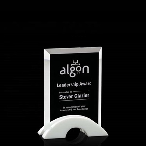 Fabricante de China de cristal barato <span class=keywords><strong>Jade</strong></span> cumbre de vidrio blanco premios para regalos de empresa - Product Image 2
