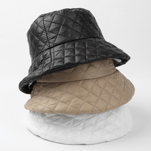 Chapeau seau matelassé pour femme, rembourré en polyester, chaud, décontracté, pour l'automne - Product Image 1