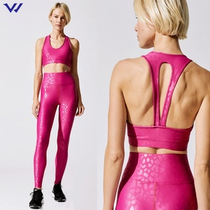 Ensemble de leggings brillants à imprimé léopard pour femmes, vêtements de sport, tenue de course, yoga, fitness, 2022 - Product Image 2