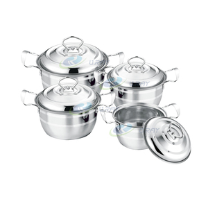Nouvel ensemble de batterie de <span class=keywords><strong>cuisine</strong></span> moderne en acier inoxydable 6 pièces, fond simple, écologique, finition mate, avec couvercles, pour cuisson, marmite et casserole - Product Image 5
