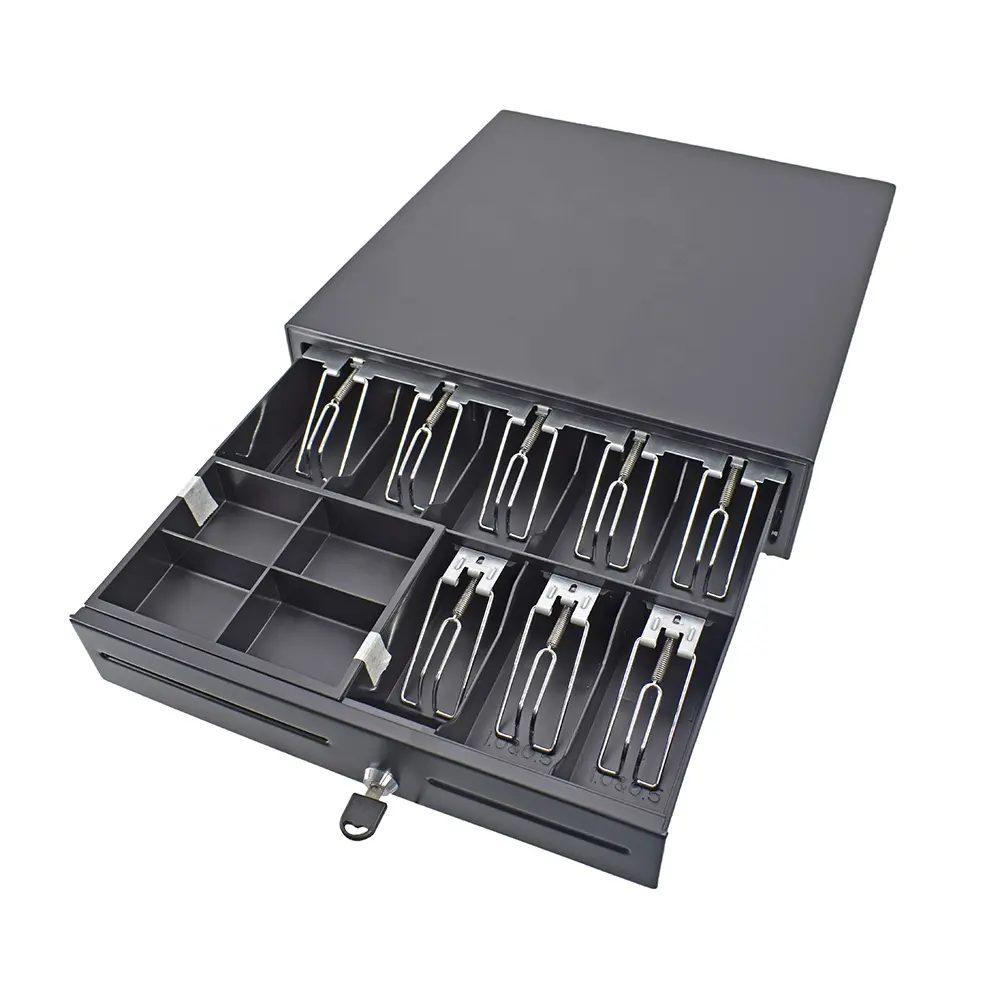 High Quality Black Top Selling Cash Drawer with 8 Bill 4 Conis Mini Cash Drawer for Pos with RJ11