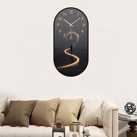 Horloge murale silencieuse abstraite simple en plastique, design artistique, pour salon et café
