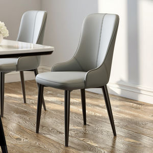 Chaises de salle à manger de luxe modernes, chaise en cuir haut de gamme nordique avec pieds en métal, meubles pour la maison et les restaurants - Product Image 1