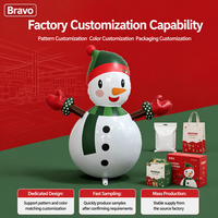 Bravo Bonhomme de neige gonflable lumineux blanc de Noël 105x73cm avec lumière LED pour décoration extérieure de jardin, de cour et de fête, décoration de vacances