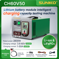 Chargeur intelligent et testeur de capacité pour batteries au lithium SUNKKO CH60V50 50A, compatible 15V 20V 60V/125V 15A 20A 30A 50A 60A