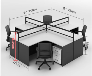 Escritorio de Computadora Moderno con Pantalla Cuádruple Doble, Combinación de Silla y Escritorio, Muebles de Oficina Convertibles de Acero y Hierro para Uso en el Hogar, la Escuela y Hoteles - Product Image 3