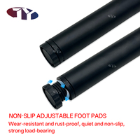 Pieds de meubles ronds en métal réglables en hauteur JIEYING, noir mat, support de meuble, pied de canapé, pied de meuble TV, pied de meuble de rangement