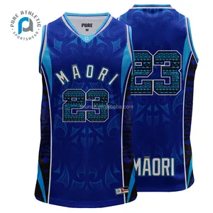 PURE Wholesale Customize logo Maori Basketball Jersey Clothing Men's basketball Jersey And Short Basketball Uniform Sport Wear